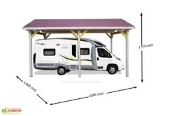 Carport Bois Contrecollé Double Pente 30° 3,5x6m Spécial Camping-Car 5 Carport Bois Contrecollé Double Pente 30° 3,5x6m Spécial Camping-Car -Promos Jardin Garage Magasin carport bois camping car double pente