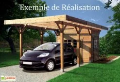 Solid Carport Bois Modulable 3x5 M -Promos Jardin Garage Magasin carport bois modulbale solid s7721 3