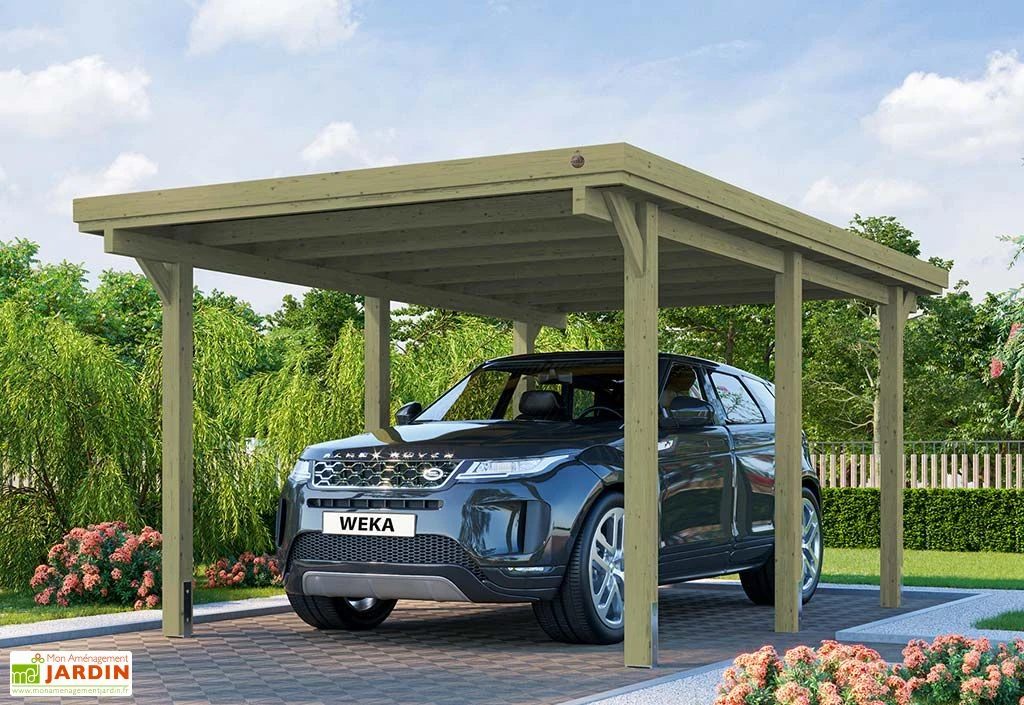 Carport En Bois De Pin Traité Et Toit En Acier Galvanisé – 16,99 M² 1 Carport En Bois De Pin Traité Et Toit En Acier Galvanisé – 16,99 M²