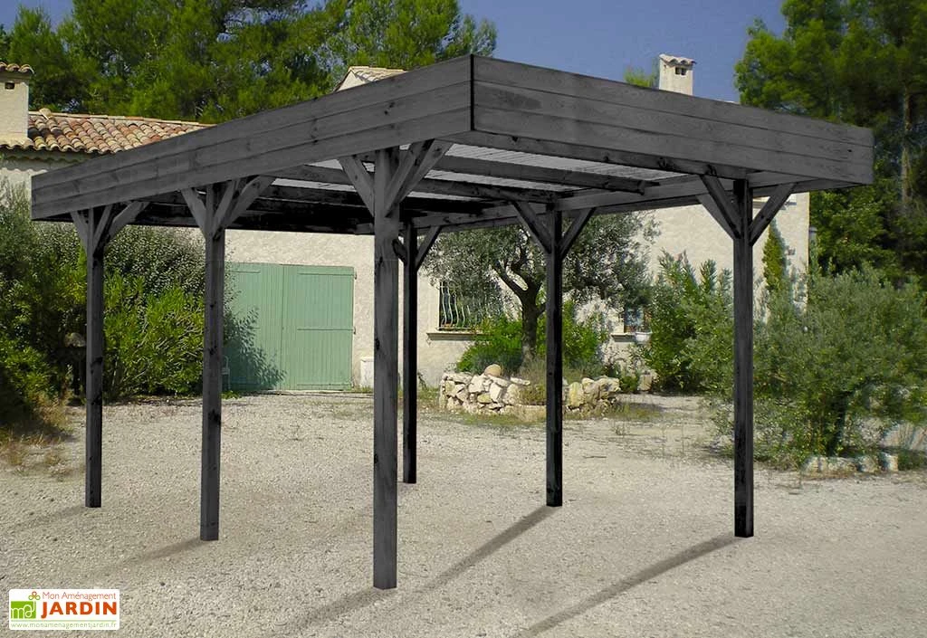 Carport En Bois Braité 1 Voiture 13,3 M² - Louison 2 Carport En Bois Braité 1 Voiture 13,3 M² - Louison – Image 2
