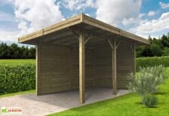 Solid Carport En Bois Traité Autoclave (4x5m)