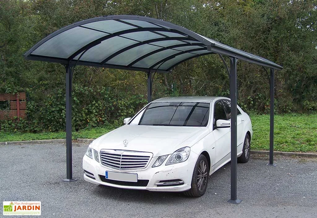 Carport Design Aluminium Toit Rond Polycarbonate 4,85 X 3 M Vis. Inox 3 Carport Design Aluminium Toit Rond Polycarbonate 4,85 X 3 M Vis. Inox – Image 3