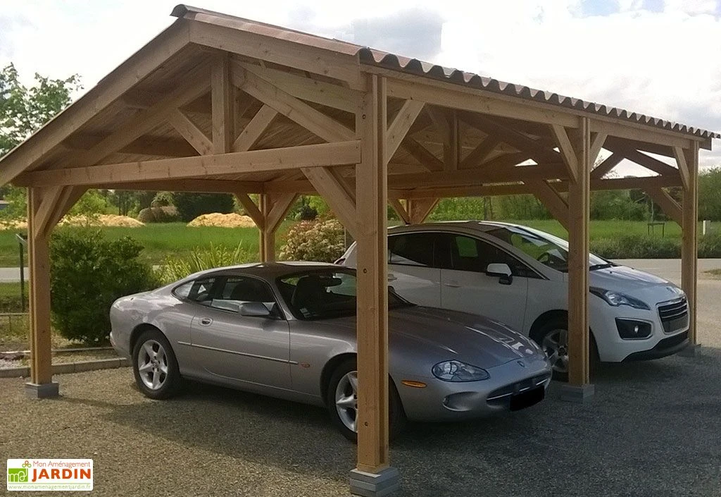 Carport Double En Bois Douglas Sans Couverture 1 Carport Double En Bois Douglas Sans Couverture