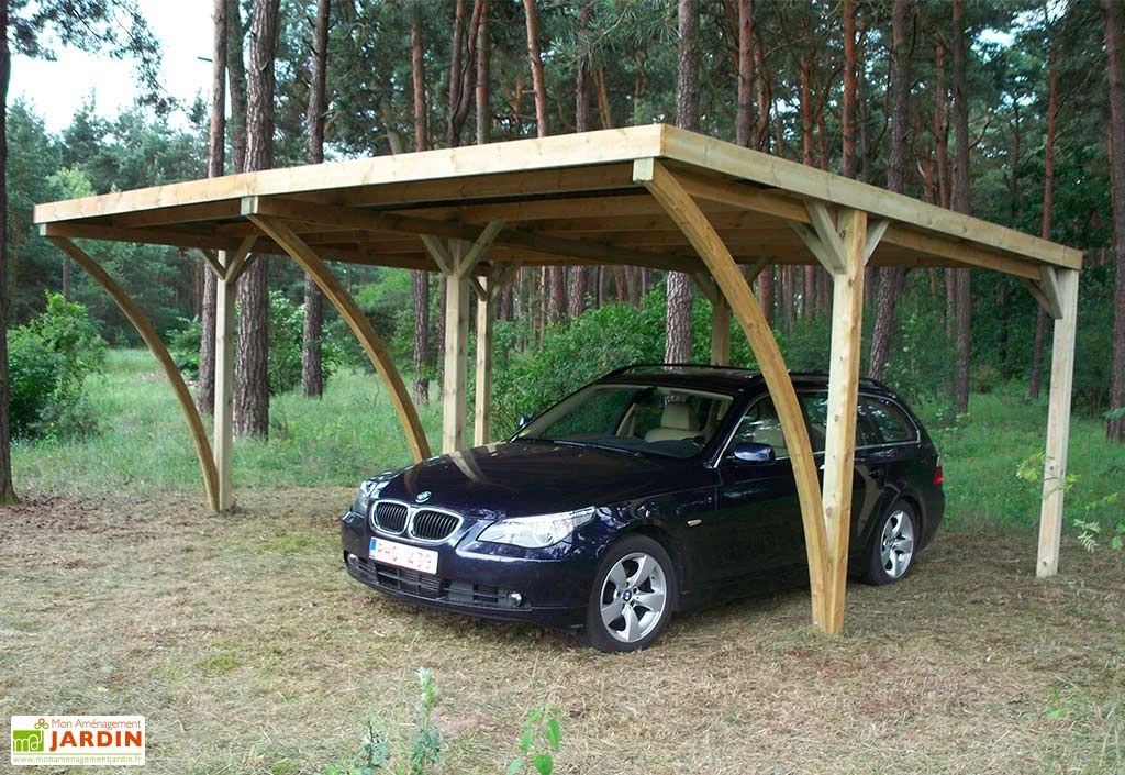 Carport Double En Bois D’Épicéa Traité Et Fibre De Verre Capri 30 M² 1 Carport Double En Bois D’Épicéa Traité Et Fibre De Verre Capri 30 M²