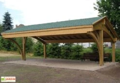 Carport 3 Voitures En Bois Traité Revelatio 3 - 49 M²