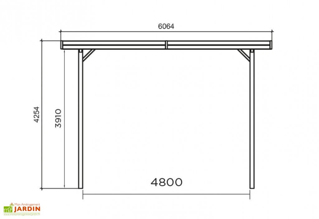 Solid Carport Double En Bois Autoclave Pour Camping Car (506x606cm) 2 Solid Carport Double En Bois Autoclave Pour Camping Car (506x606cm) – Image 2