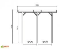 Solid Carport Double En Bois Autoclave Pour Camping Car (506x606cm) 6 Solid Carport Double En Bois Autoclave Pour Camping Car (506x606cm) -Promos Jardin Garage Magasin carport en bois pour camping car 506x606 2