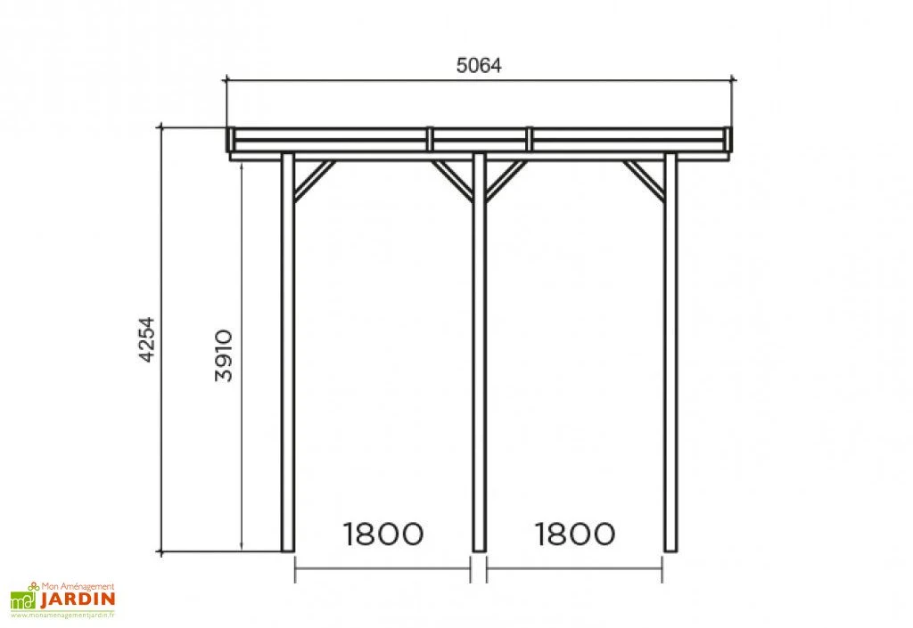Solid Carport Double En Bois Autoclave Pour Camping Car (506x606cm) 3 Solid Carport Double En Bois Autoclave Pour Camping Car (506x606cm) – Image 3
