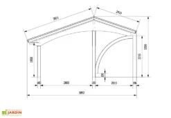 Carport 2 Voitures En Bois Traité Revelatio 2 - 34 M² -Promos Jardin Garage Magasin carport epicea massif traite et lamelle colle revelatio 2