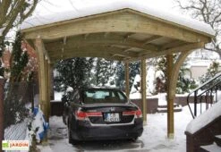 Carport En Épicéa Traité Et Lamellé Collé 361x606x299cm Nevada -Promos Jardin Garage Magasin carport epicea traite lamelle colle nevada simple 2