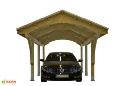 Carport En Épicéa Traité Et Lamellé Collé 361x606x299cm Nevada -Promos Jardin Garage Magasin carport epicea traite lamelle colle nevada simple 6