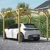 Carport En Bois De Pin Traité Autoclave 15,4 M² - Henri