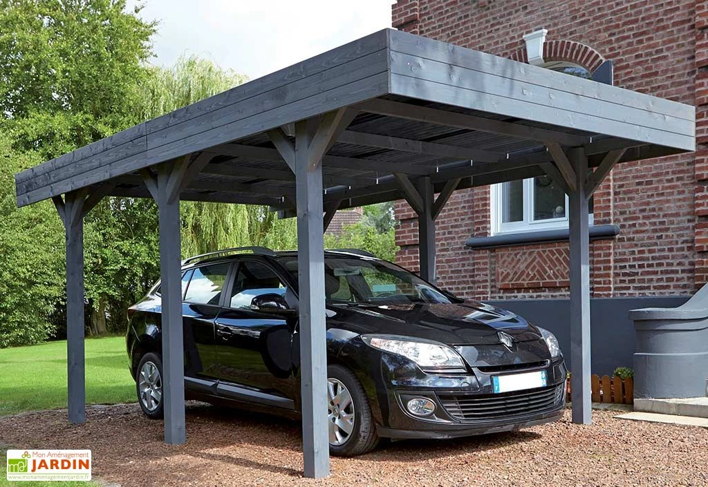 Carport En Bois Braité 1 Voiture 13,3 M² - Louison 1 Carport En Bois Braité 1 Voiture 13,3 M² - Louison