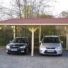 Carport Monopente En Bois D’Épicéa Traité 22 M²