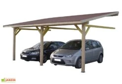 Carport Mural En Bois D’Épicéa Traité 22 M²