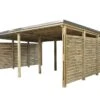 Carport En Bois Traité 2 Voitures 38 M² - Shelty 2