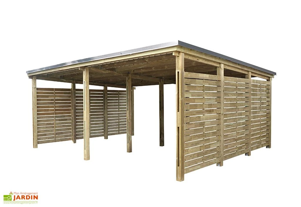 Carport En Bois Traité 2 Voitures 38 M² - Shelty 2 1 Carport En Bois Traité 2 Voitures 38 M² - Shelty 2