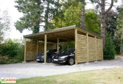 Carport En Bois Traité 2 Voitures 38 M² - Shelty 2 6 Carport En Bois Traité 2 Voitures 38 M² - Shelty 2 -Promos Jardin Garage Magasin carport shelty deux voiture 2