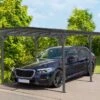 Carport Simple En Aluminium Et Polycarbonate Anthracite - 15,15 M²