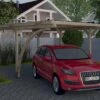 Carport Simple En Bois De Pin Traité Et PVC Avec Arc 606 A T1 - 15 M²