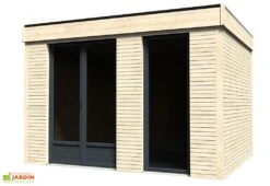 Chalet En Bois Habitable Isolé 90 Mm Double Vitrage Toit Plat 9 M² -Promos Jardin Garage Magasin chalet abri habitable bois decorhome 9m2 1