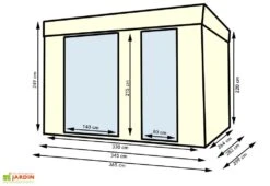 Chalet En Bois Habitable Isolé 90 Mm Double Vitrage Toit Plat 9 M² -Promos Jardin Garage Magasin chalet abri habitable bois decorhome 9m2 2