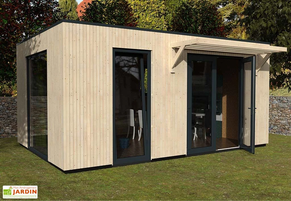 Studio De Jardin Modulable En Bois De Sapin Brut Como 19 M² 3 Studio De Jardin Modulable En Bois De Sapin Brut Como 19 M² – Image 3