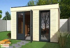 Promos Jardin Garage Magasin 26 Chalet En Bois Habitable Isolé 90 Mm Double Vitrage Toit Plat 9 M²