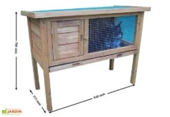 Clapier En Bois FSC Pinou (92x45x70) 11 Clapier En Bois FSC Pinou (92x45x70) -Promos Jardin Garage Magasin clapier bois abri lapin pinou 37x84cm