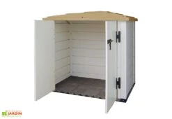 Coffre De Rangement Multifonction En PVC 1100L 122x82x130cm -Promos Jardin Garage Magasin coffre de rangement en resine taupe 120x80 2 1