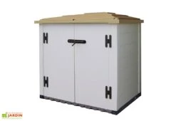 Coffre De Rangement Multifonction En PVC 1100L 122x82x130cm -Promos Jardin Garage Magasin coffre de rangement en resine taupe 120x80 3