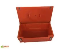 Coffre De Jardin Avec Poignées + Grenouillères + Cadenas – 100 L -Promos Jardin Garage Magasin coffre jardin 100l cadenas orange