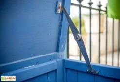 Coffre De Rangement En Bois Lasuré Bleu 127 X 55 Cm -Promos Jardin Garage Magasin coffre jardin bois lasure bleu 127 x 55 cm 1