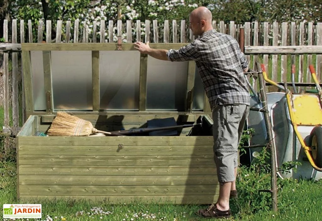 Coffre De Jardin En Bois De Pin Traité Et Tôle Galvanisée 78 X 188 Cm 1 Coffre De Jardin En Bois De Pin Traité Et Tôle Galvanisée 78 X 188 Cm