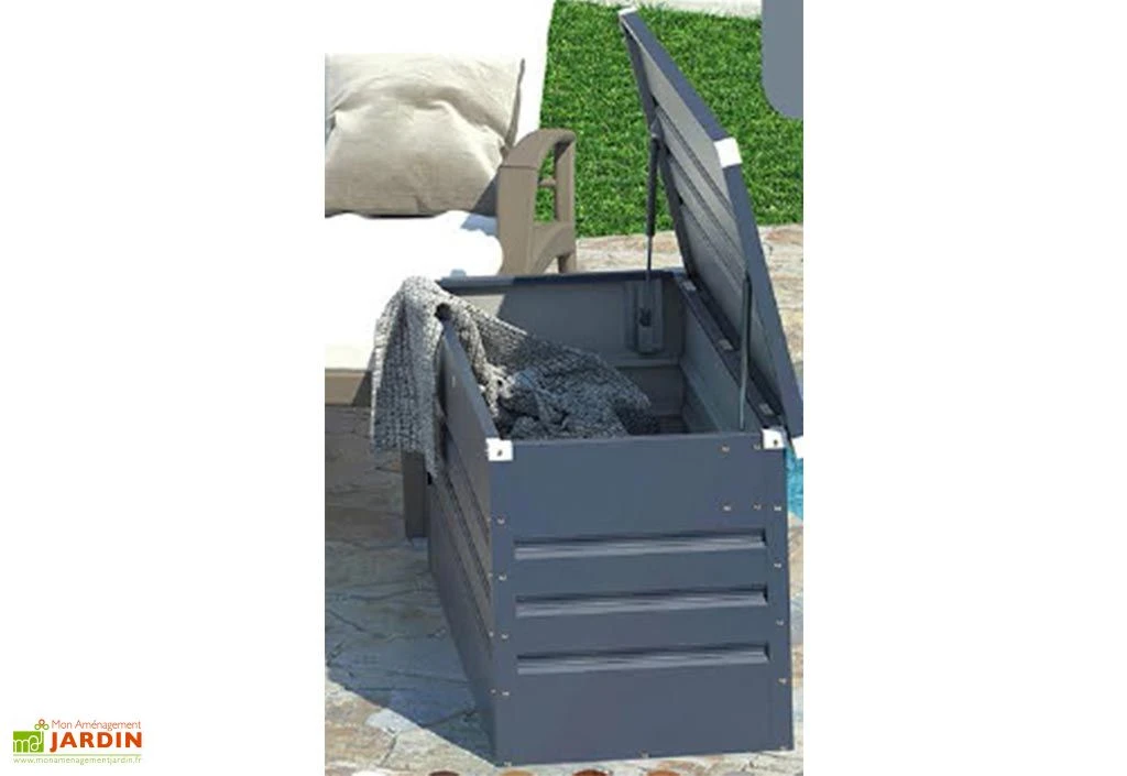 Coffre De Jardin En Métal 400 L Anthracite 2 Coffre De Jardin En Métal 400 L Anthracite – Image 2