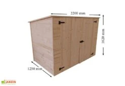 Coffre De Rangement Bois Pour Vélos Motos - 125 X 220 X 162 Cm 3 Coffre De Rangement Bois Pour Vélos Motos - 125 X 220 X 162 Cm -Promos Jardin Garage Magasin coffre mural bois abri jardin rangement 1