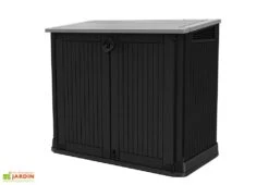 Coffre De Rangement Extérieur En Résine 880 L -Promos Jardin Garage Magasin coffre rangement exterieur noir