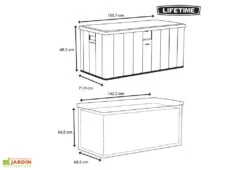 Coffre De Rangement En Lifetime En PEHD Imitation Bois 570 L 8 Coffre De Rangement En Lifetime En PEHD Imitation Bois 570 L -Promos Jardin Garage Magasin coffre rangement jardin lifetime pehd imitation bois 570l 11