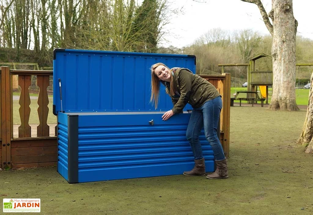 Coffre De Rangement Design En Métal PatioBox 187x78,5x72cm (4 Coloris) 5 Coffre De Rangement Design En Métal PatioBox 187x78,5x72cm (4 Coloris) – Image 5