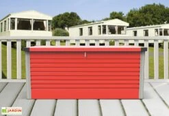 Coffre De Rangement Design En Métal PatioBox 135x78,5x72cm (4 Coloris) -Promos Jardin Garage Magasin coffre rangement jardin metal acier galvanise trimetals patiobox s 2