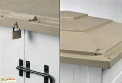 Coffre De Rangement Multifonction En PVC 1100L 122x82x130cm -Promos Jardin Garage Magasin coffre rangement jardin resine 1100l box evo 100 garofalo