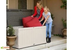 Lifetime Coffre De Rangement Extérieur En Résine 439 L -Promos Jardin Garage Magasin coffre rangement jardin resine lifetime