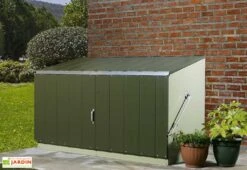 Coffre De Rangement Métal Storeguard Vert (196x89x113) -Promos Jardin Garage Magasin coffre rangement metal jardin trimetals vert 1