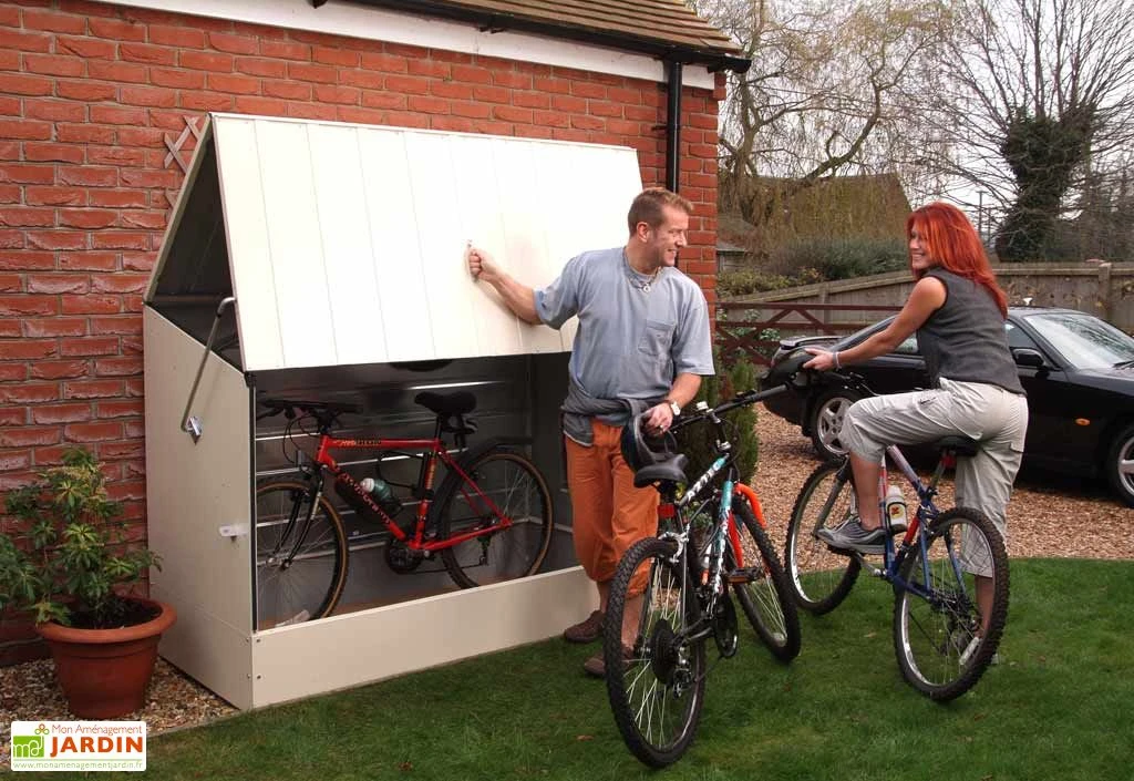 Coffre à Vélos En Métal Crème 196 X 89 X 133 Cm 1 Coffre à Vélos En Métal Crème 196 X 89 X 133 Cm