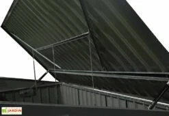 Cache-Poubelle Double En Acier 100 X 172 X 131 Cm -Promos Jardin Garage Magasin couvercle cache poubelle double metal anthracite