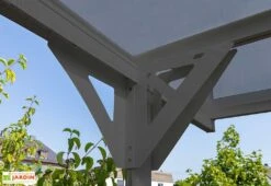Carport Simple En Aluminium Et Polycarbonate Anthracite - 15,34 M² -Promos Jardin Garage Magasin detail structure carport aluminium