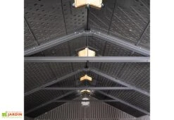 Lifetime Abri De Jardin En Résine Effet Bois – 7,11 M² -Promos Jardin Garage Magasin details charpente cabane jardin resine