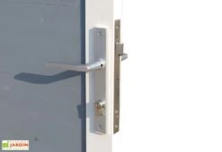 Abri De Jardin En Bois De Sapin Traité Skur 2 – 3,17 M² -Promos Jardin Garage Magasin details porte abri jardin bois skur gris