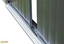 Abri De Jardin En Acier Galvanisé 8,5 M² 11 Abri De Jardin En Acier Galvanisé 8,5 M² -Promos Jardin Garage Magasin details porte coulissante abri jardin acier galvanise noir 1