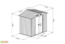 Abri De Jardin En Acier Galvanisé 2,5 M² (Pls Coloris) 7 Abri De Jardin En Acier Galvanisé 2,5 M² (Pls Coloris) -Promos Jardin Garage Magasin dimensions abri jardin acier galvanise 2m 1